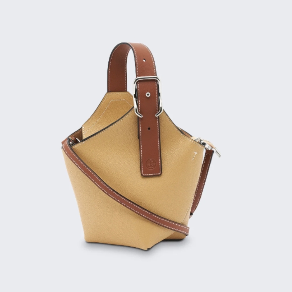 Bolvaint Shoulder Bag Leather Small Bucket Bag Pocket Purse Yellow Terracotta - Picture 3 of 5